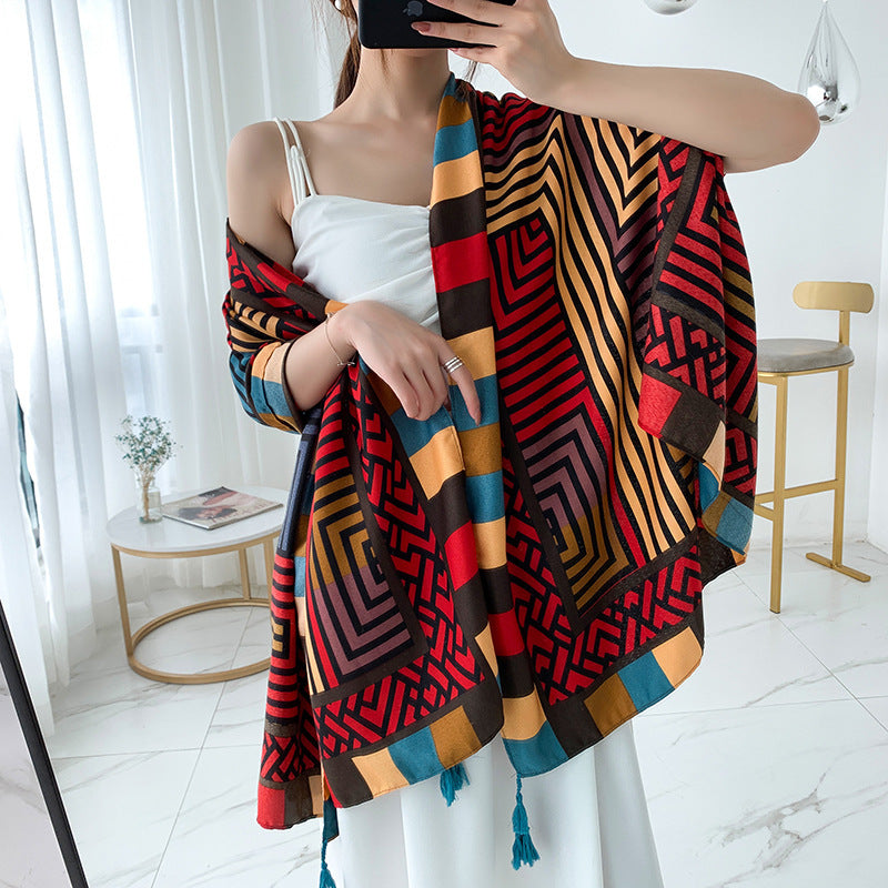 Ethnic Style Scarf Summer And Autumn Long Korean Style Scarf