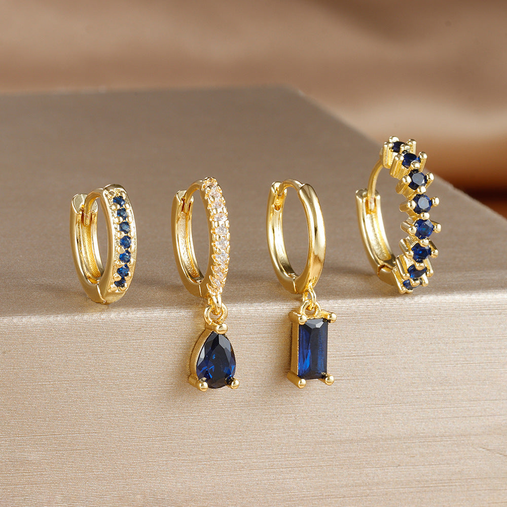 Popular Rectangular Pendant Zircon Earrings