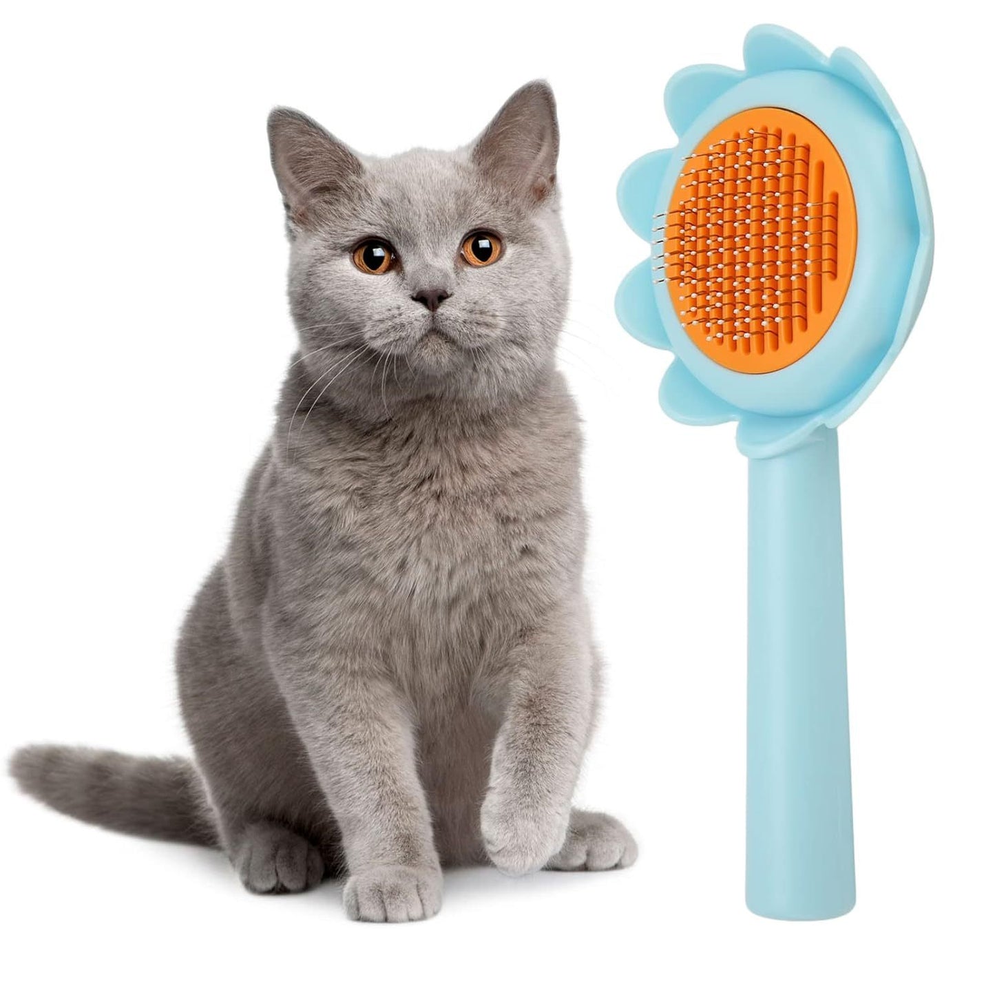 Cat Brush Dog Shedding Brush Flower Shape Stainless Steel Self Cleaning For Dog For Pet Supplies, Cat Grooming Brush, Self Cleaning Slicker Brushes For Dogs Cats Grooming Brush Tool