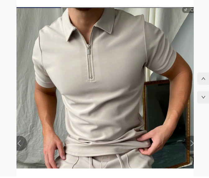 New Men's Casual Short Sleeve Digital Print POLO Shirt