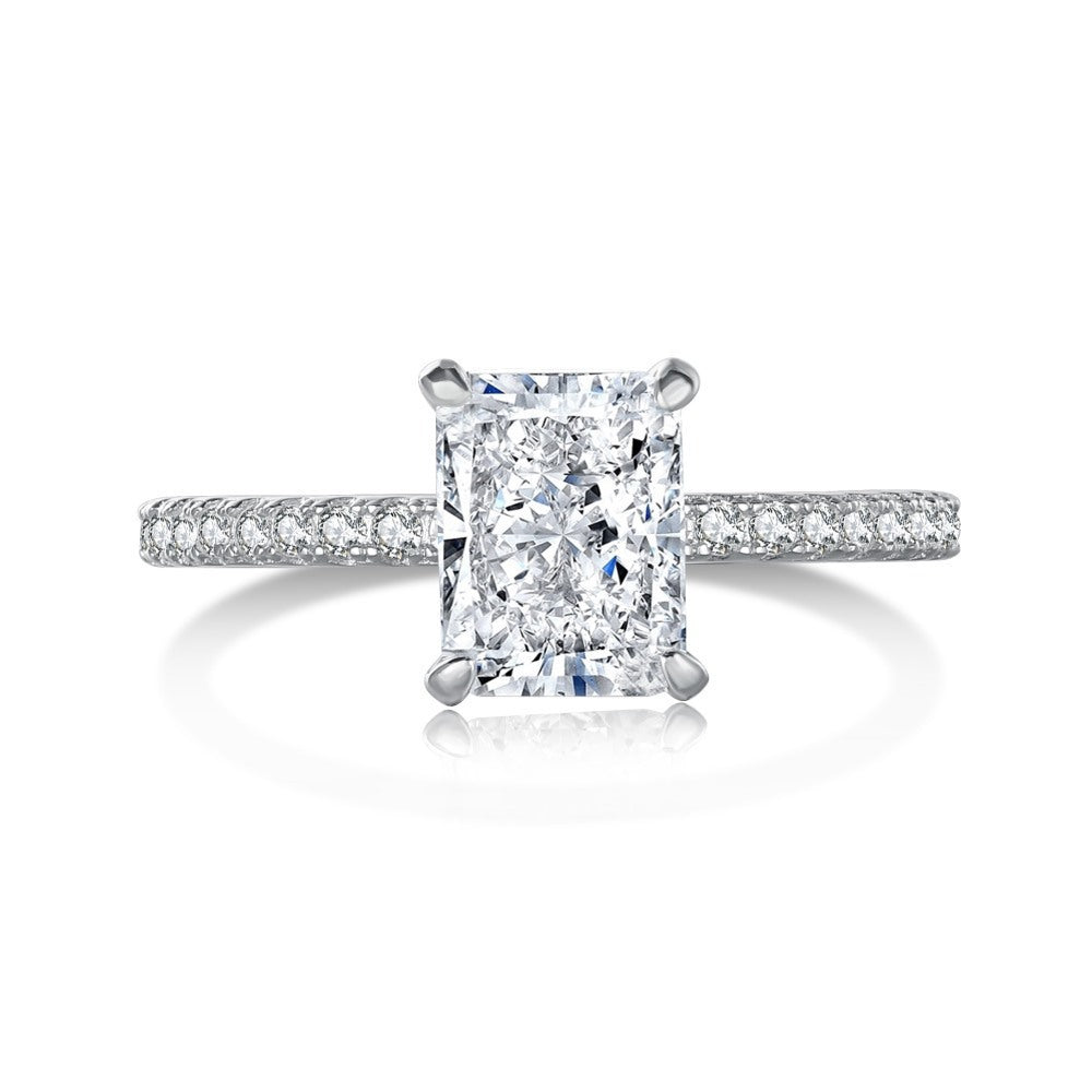 18k Zircon Ring Pure Silver High Carbon Diamond