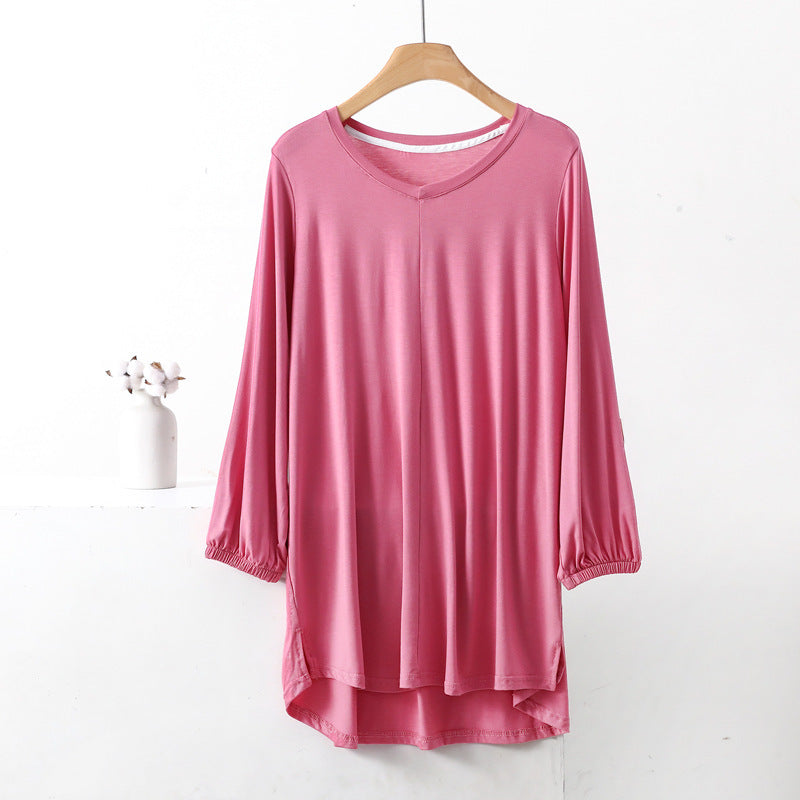 Modal Thin Plus Size Loose Long Sleeve Pajamas