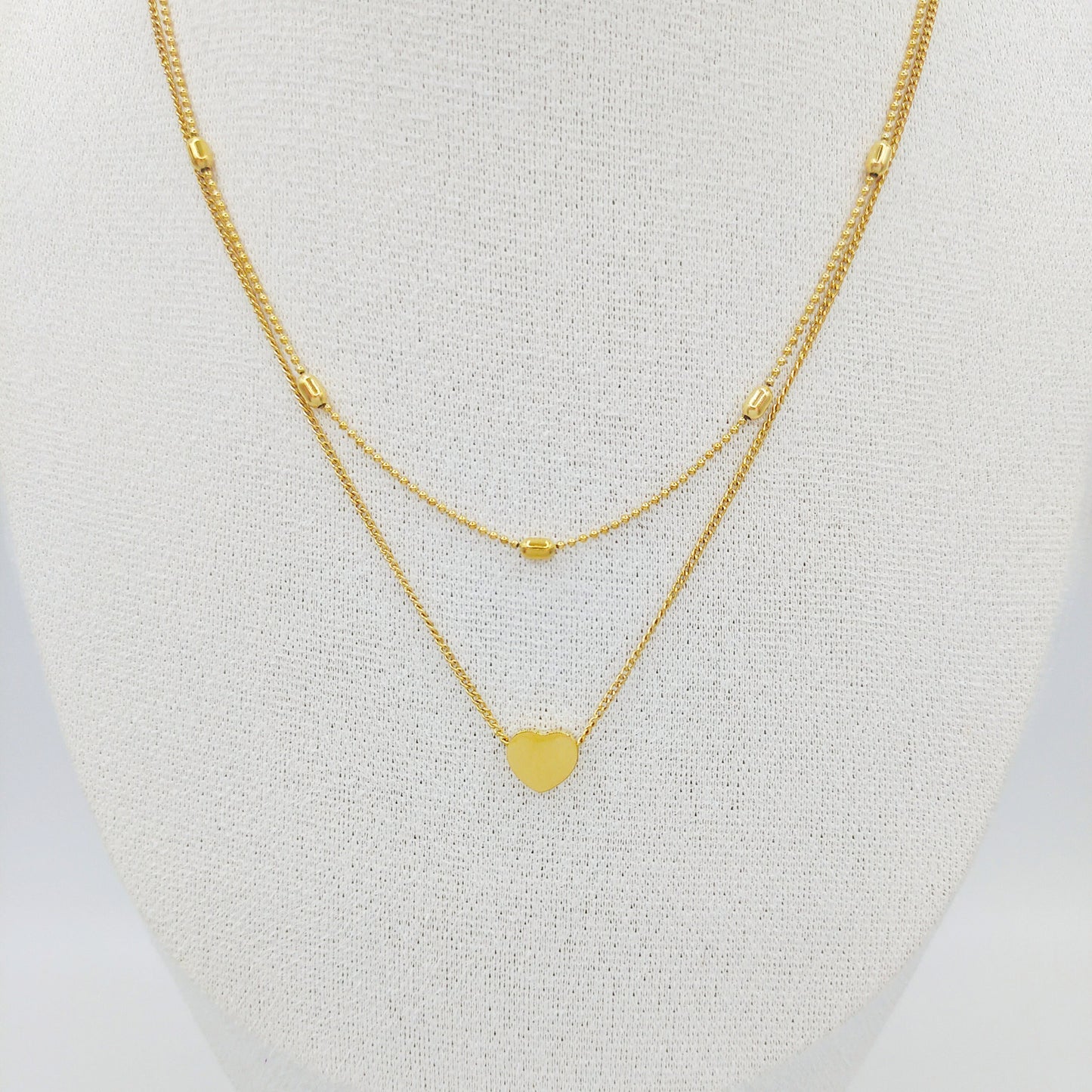 Heart-shaped Stainless Steel Double-layer Necklace