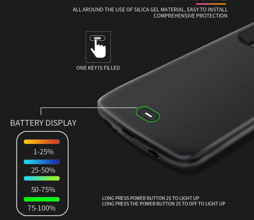 Back clip battery charging treasure s8s9 fast charge wireless large capacity mobile power phone case