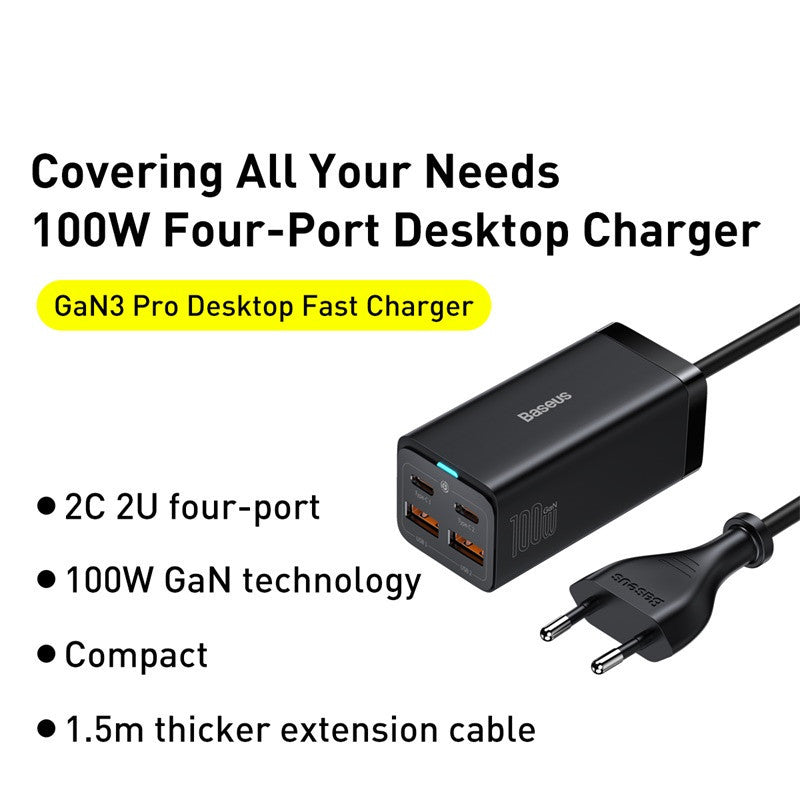 GaN Desktop Fast Charger 2U 2C Socket