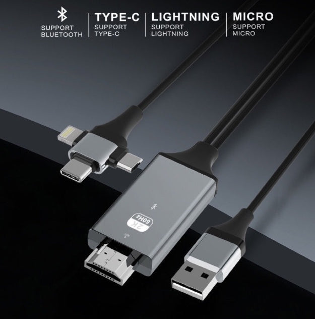 New Apple Android Type-C To HDMI HD Cable 3 in 1