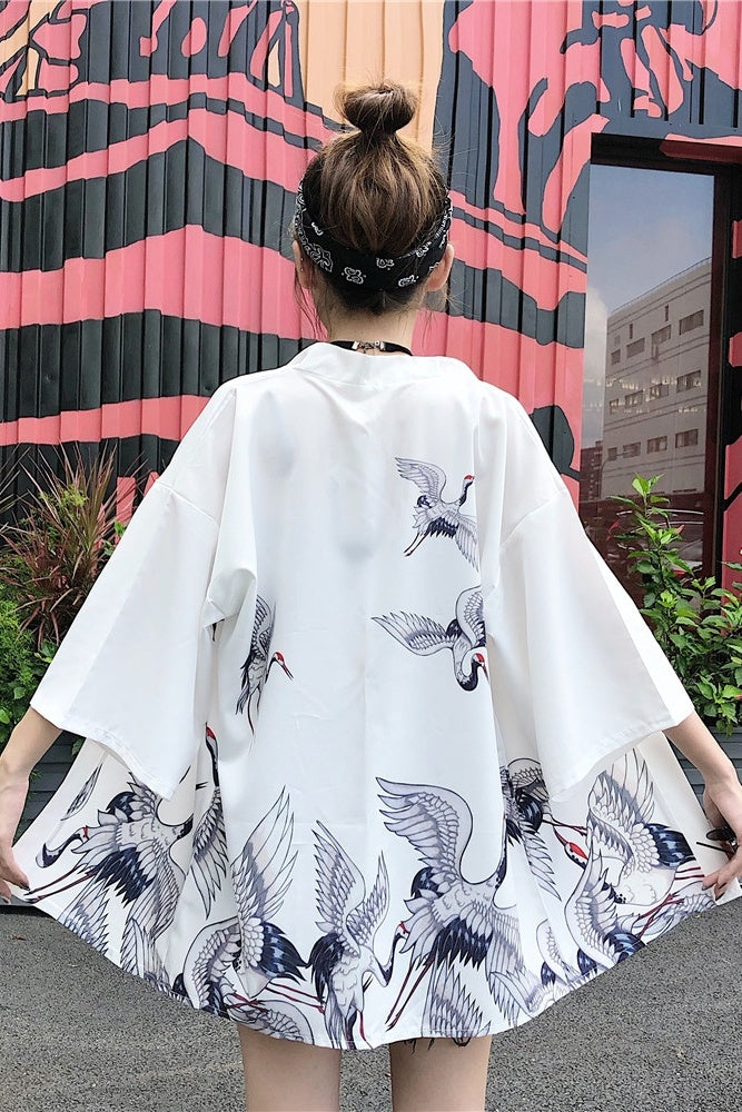 Chinese Style Women'S Hanfu Retro Street Sun Protection Clothing Cardigan Lace-Up Kimono Thin Coat Women Trendy