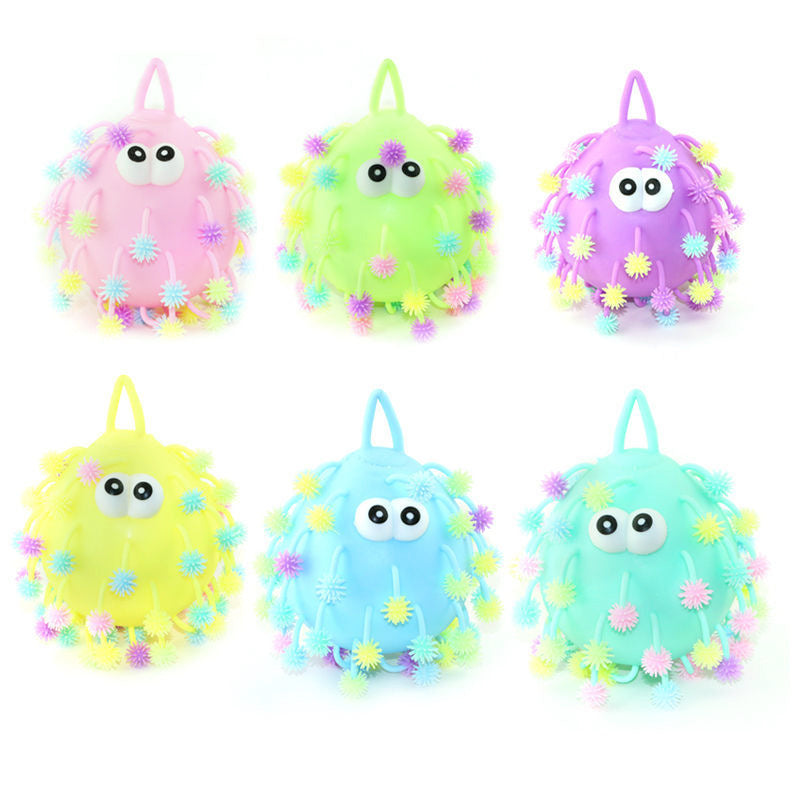 Glow Flash Ball Kids Toy Decompression Anti Stress In The Dark Light Glowing Toys LED Stars Shine Puffer ball Hedgehog Funny Toy