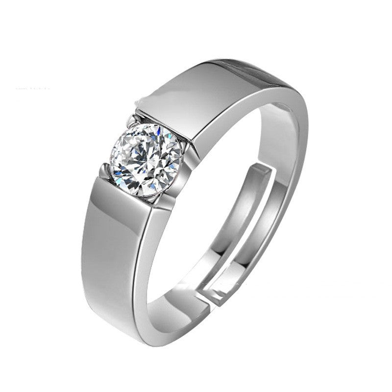 Free Size Stone Ring Wide Version Men