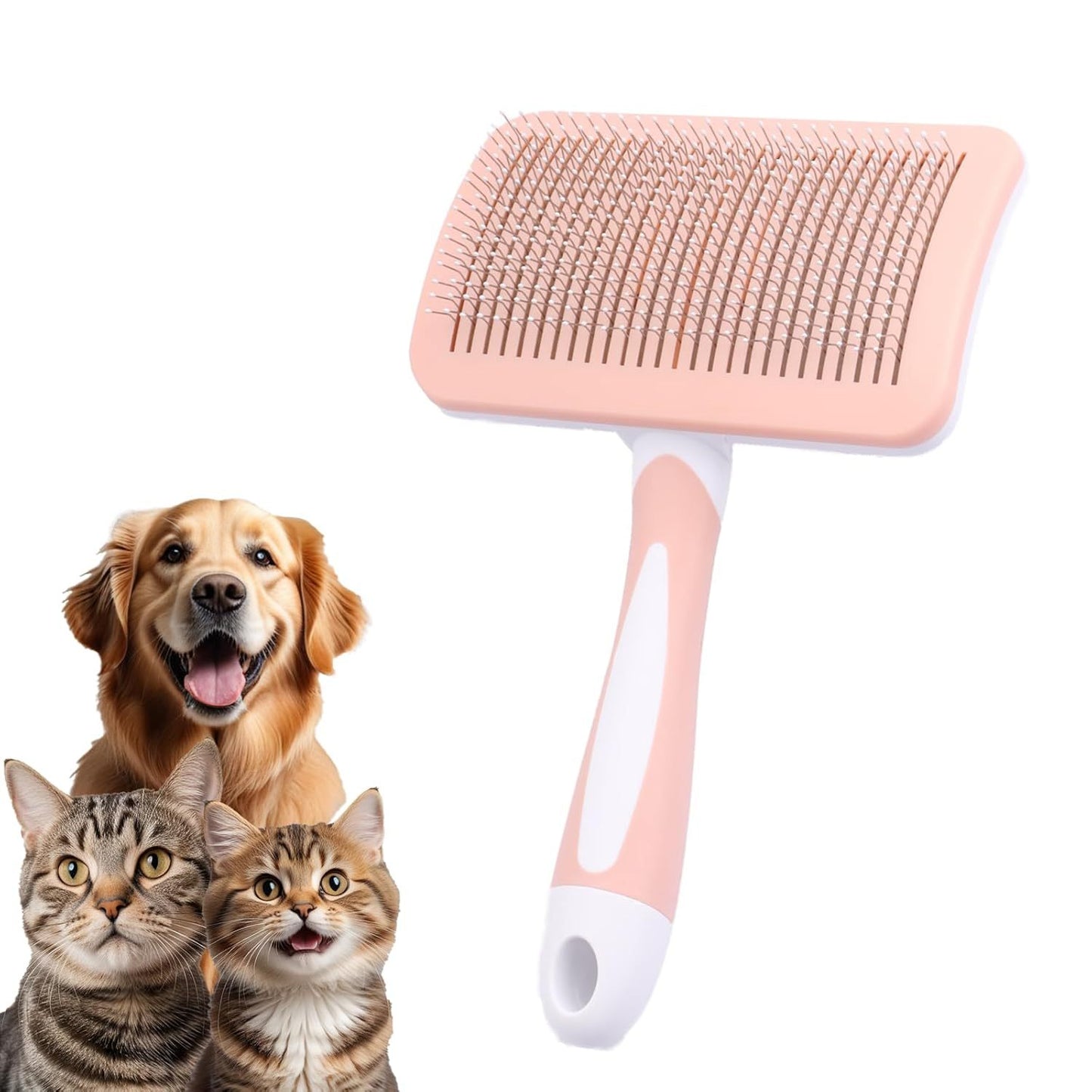 Pet Self Cleaning Slicker Brush Pet Hair Brush Dog Brush Cat Brush For Shedding Hair Pet Hair Removal Tool Safe Massage Comb For Long Middle-long, Short Hair