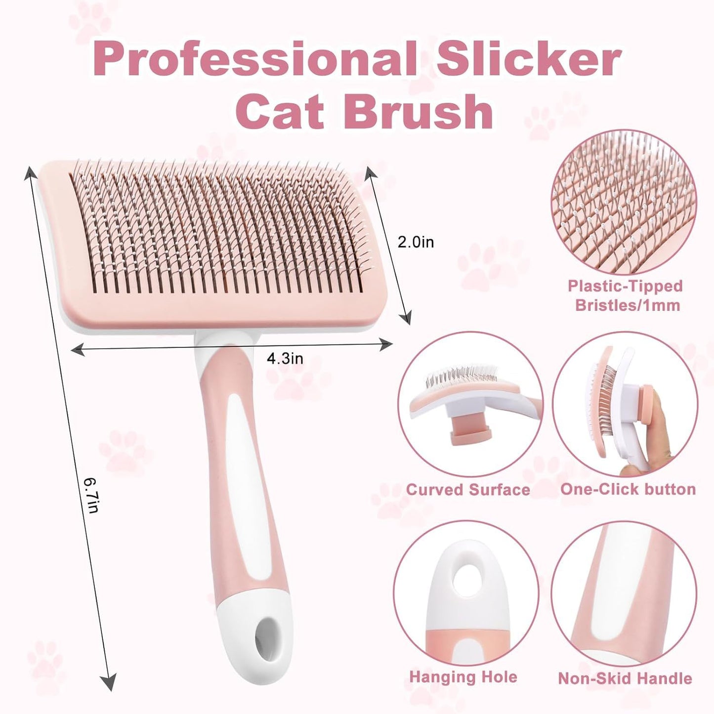 Pet Self Cleaning Slicker Brush Pet Hair Brush Dog Brush Cat Brush For Shedding Hair Pet Hair Removal Tool Safe Massage Comb For Long Middle-long, Short Hair