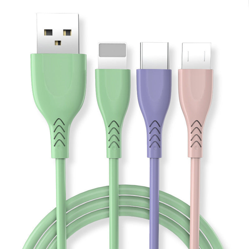 Three-in-one fast charging cable