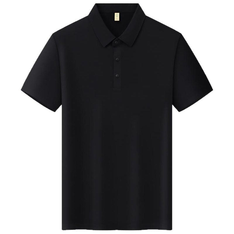 Male Solid Color Seamless Lapel High-grade T-shirt