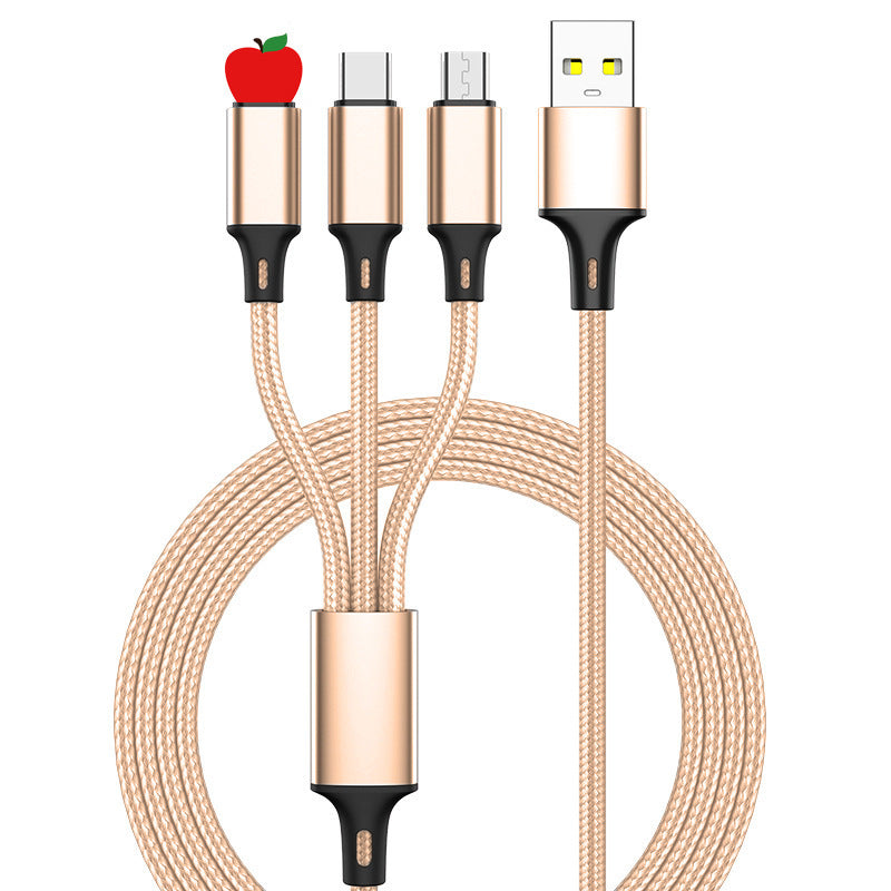 Lengthened 2 3 M Fast Charging Three-in-one Multi-head Charging Cable