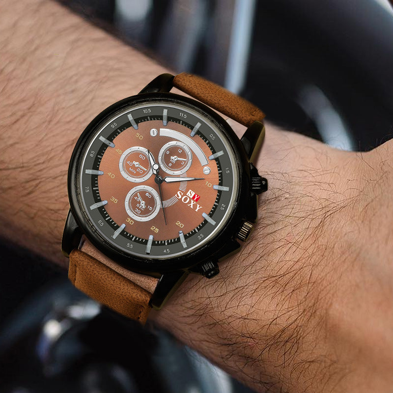 Imitation three-eye quartz watch