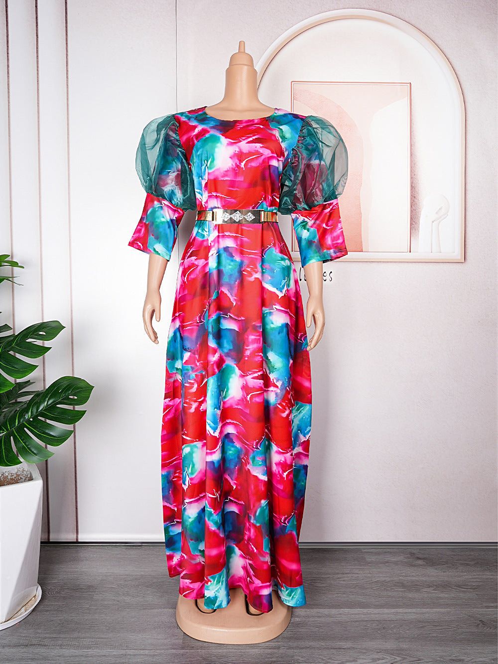 Printed Long Dress Women's Clothing