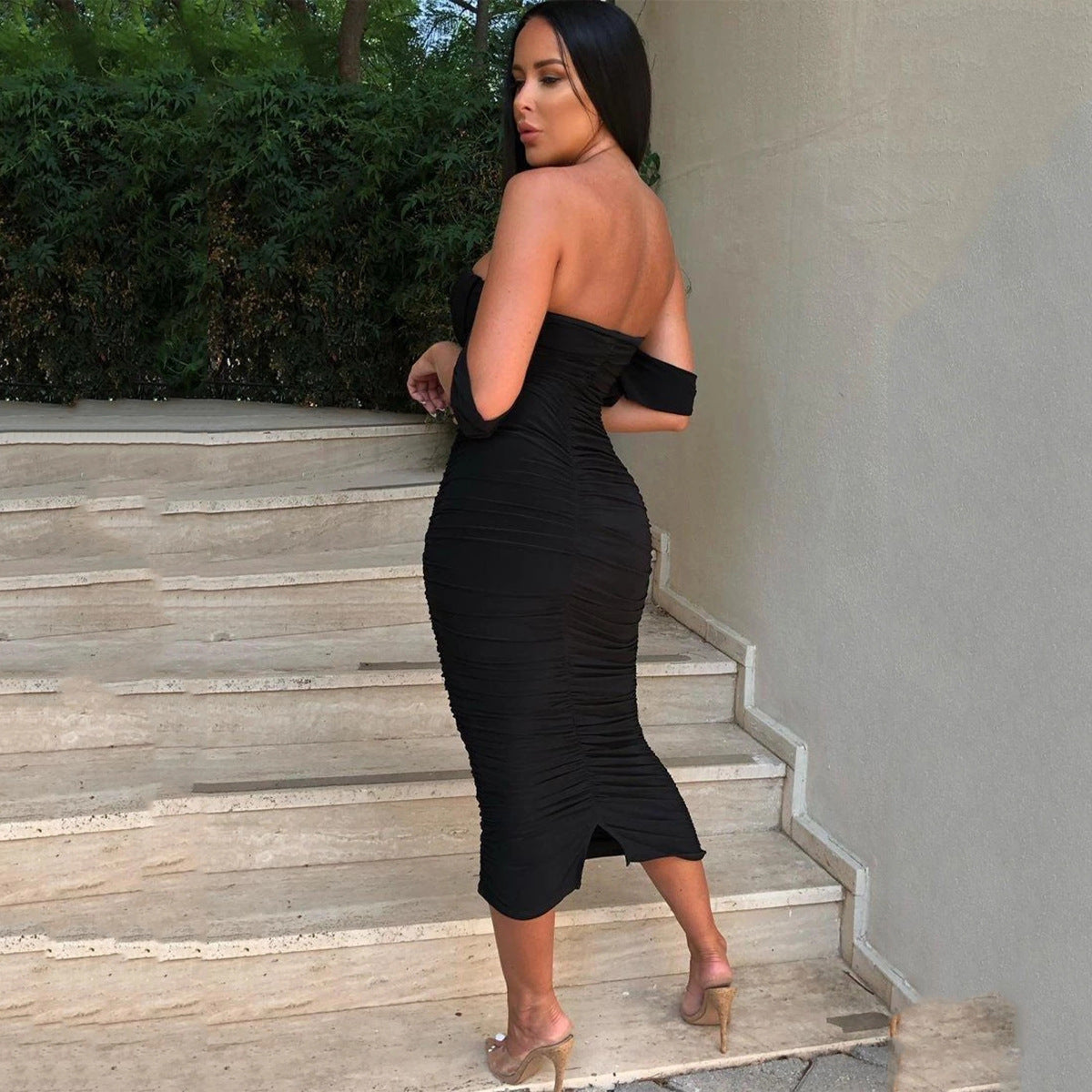 Off-shoulder Dress Women's Clothing