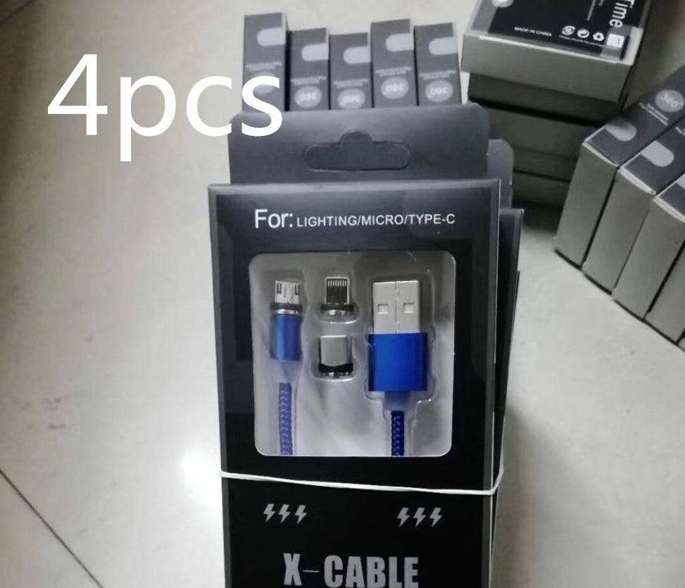 Android Type c Three-in-One Magnetic Suction Head Charging Cable