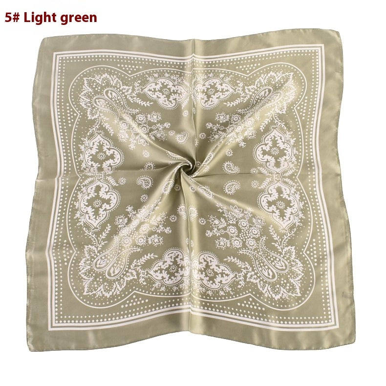 Vintage Paisley Flower Satin Plain Scarf