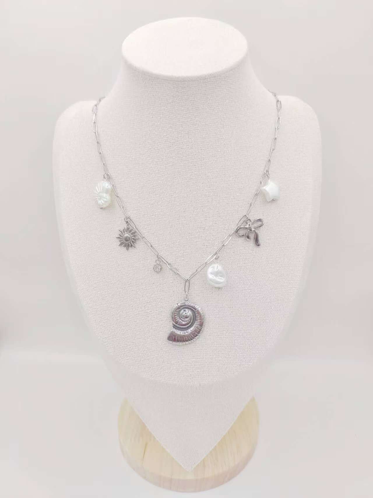 Ocean Series Starfish Shell Freshwater Pearl Pendant