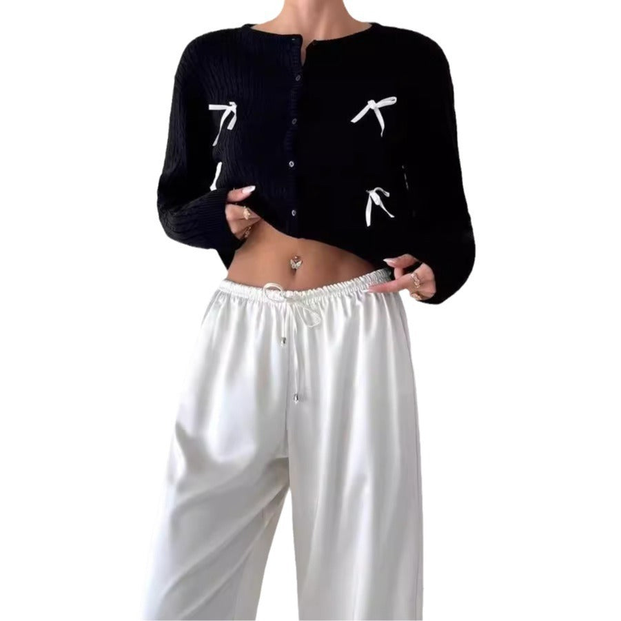 Bow Design Blouse Women's Clothing