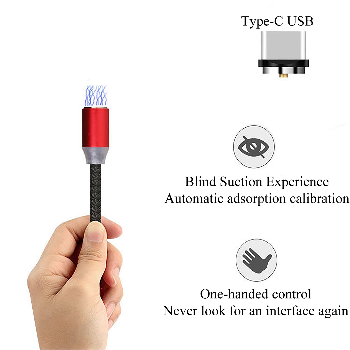Android Type c Three-in-One Magnetic Suction Head Charging Cable