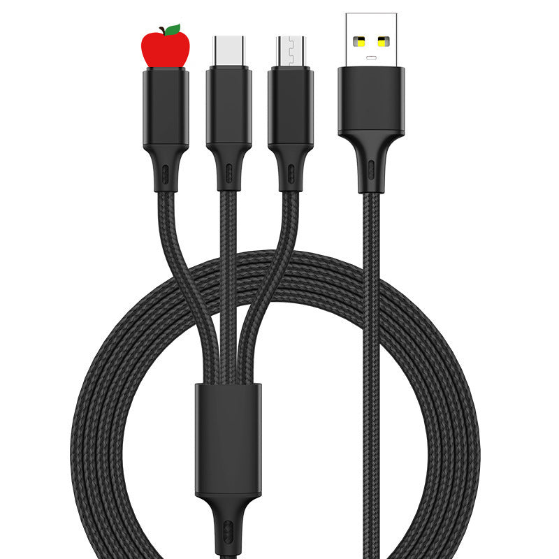 Lengthened 2 3 M Fast Charging Three-in-one Multi-head Charging Cable