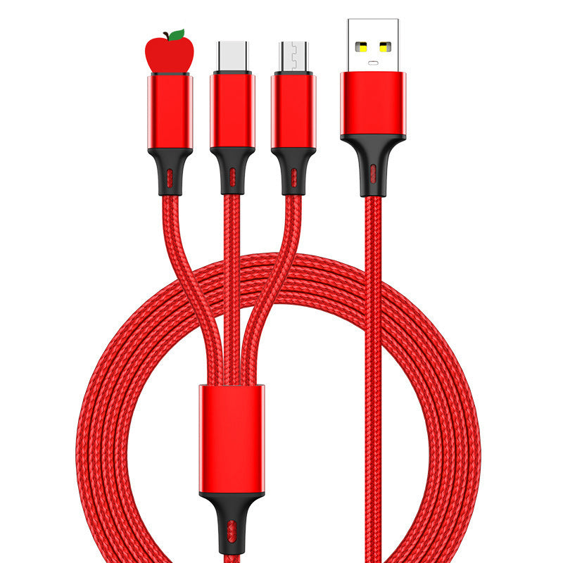 Lengthened 2 3 M Fast Charging Three-in-one Multi-head Charging Cable