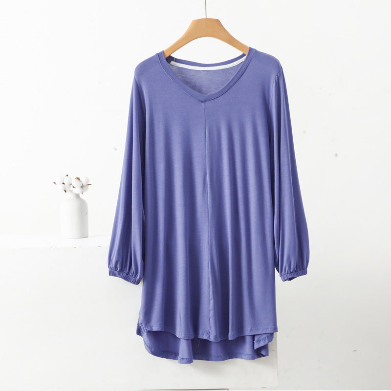 Modal Thin Plus Size Loose Long Sleeve Pajamas