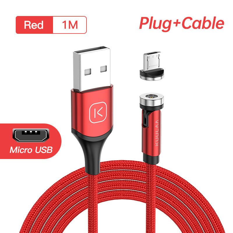 Magnetic data cable one for three braided fast charge charging cable