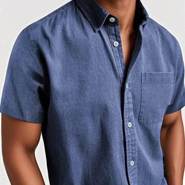 Single-breasted Shirt Men's Short Sleeve