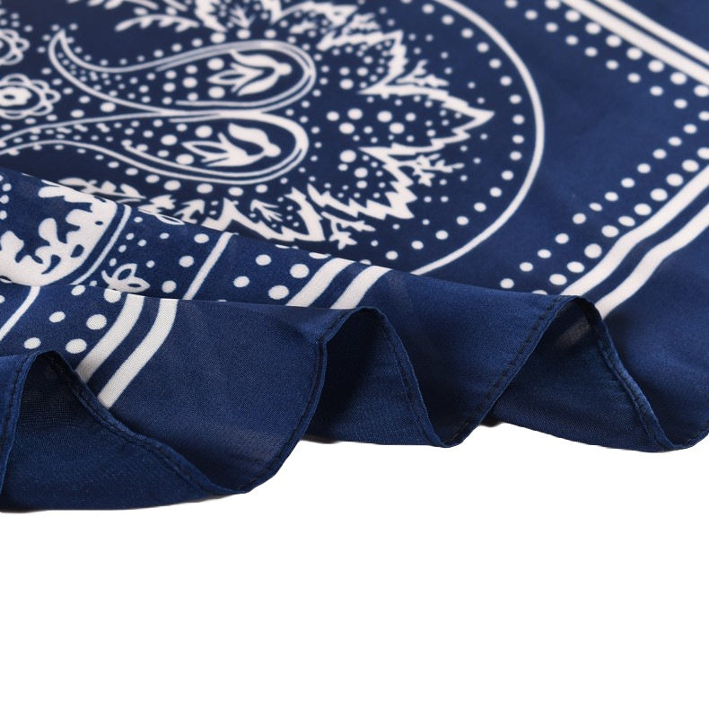 Vintage Paisley Flower Satin Plain Scarf