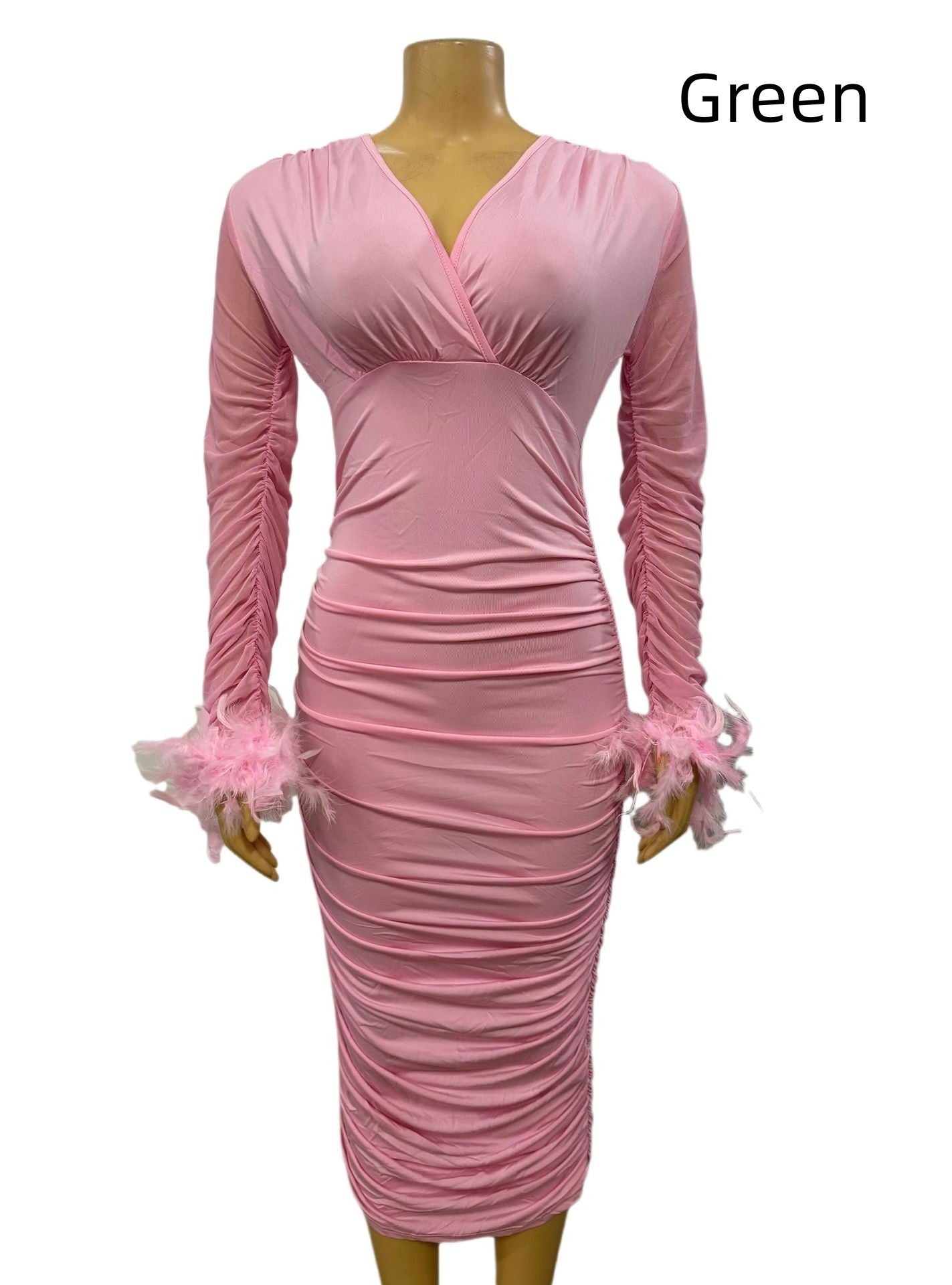 Hip Fold Dress Women's Clothing