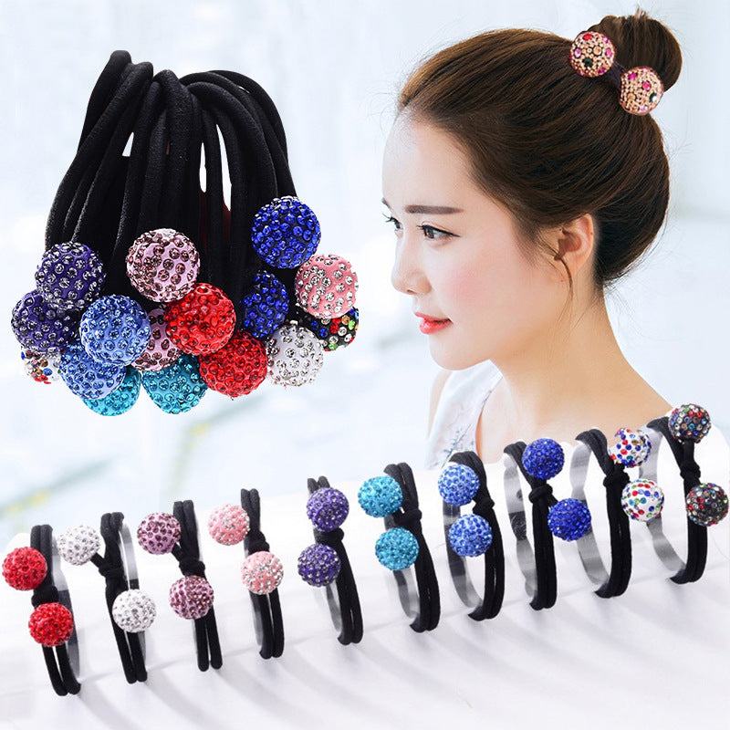 Rhinestone Ball Hair Ring Hair Accessories Sweet Hair Elastic Band