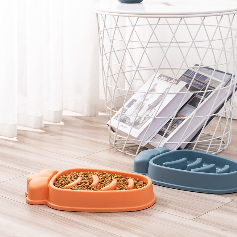 Pet Carrot Type Anti-choke Slow Food Bowl