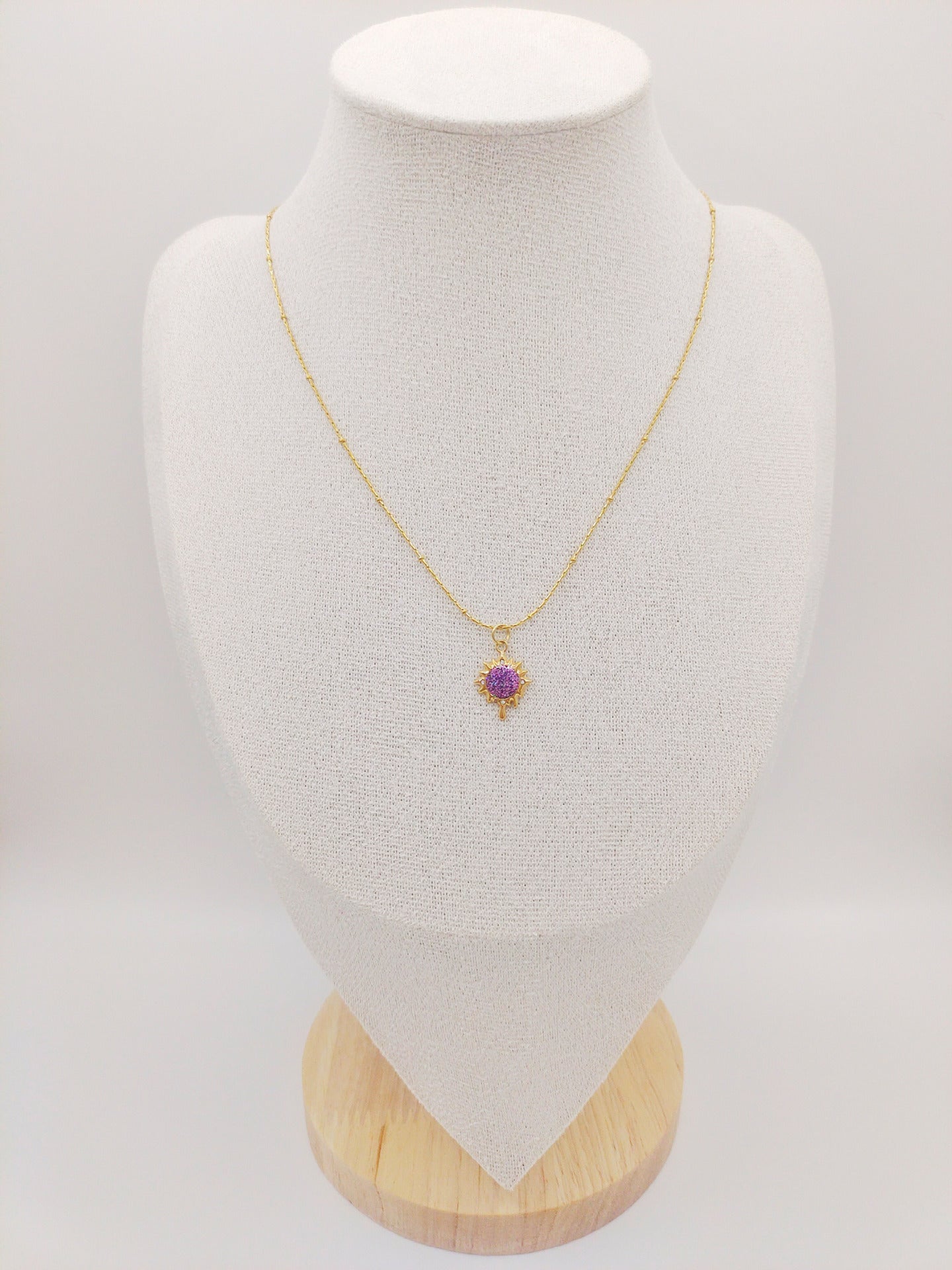 Round Copper Micro Rhinestone Necklace For Women