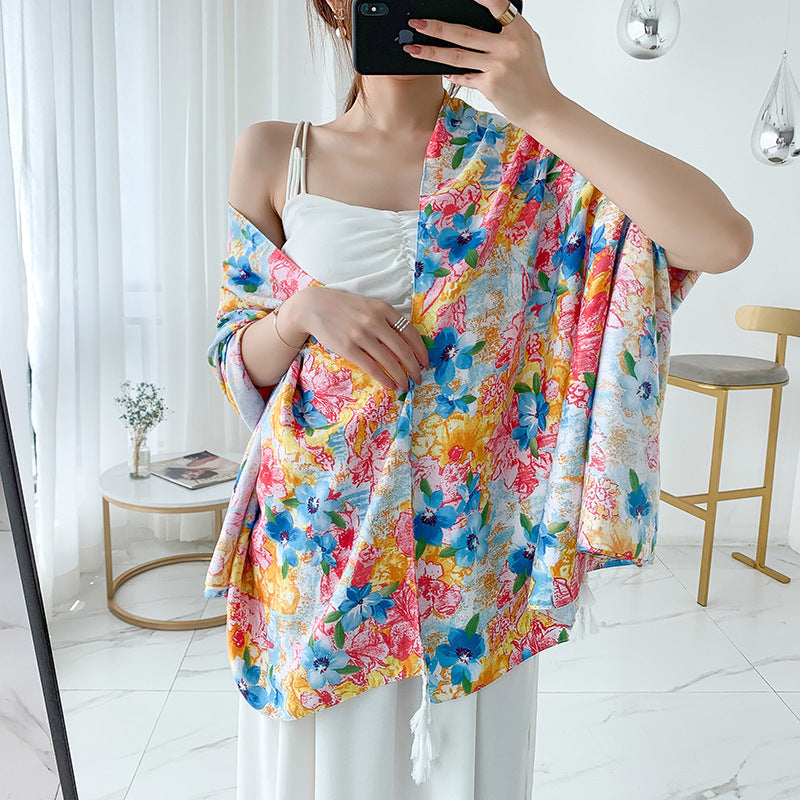 Ethnic Style Scarf Summer And Autumn Long Korean Style Scarf