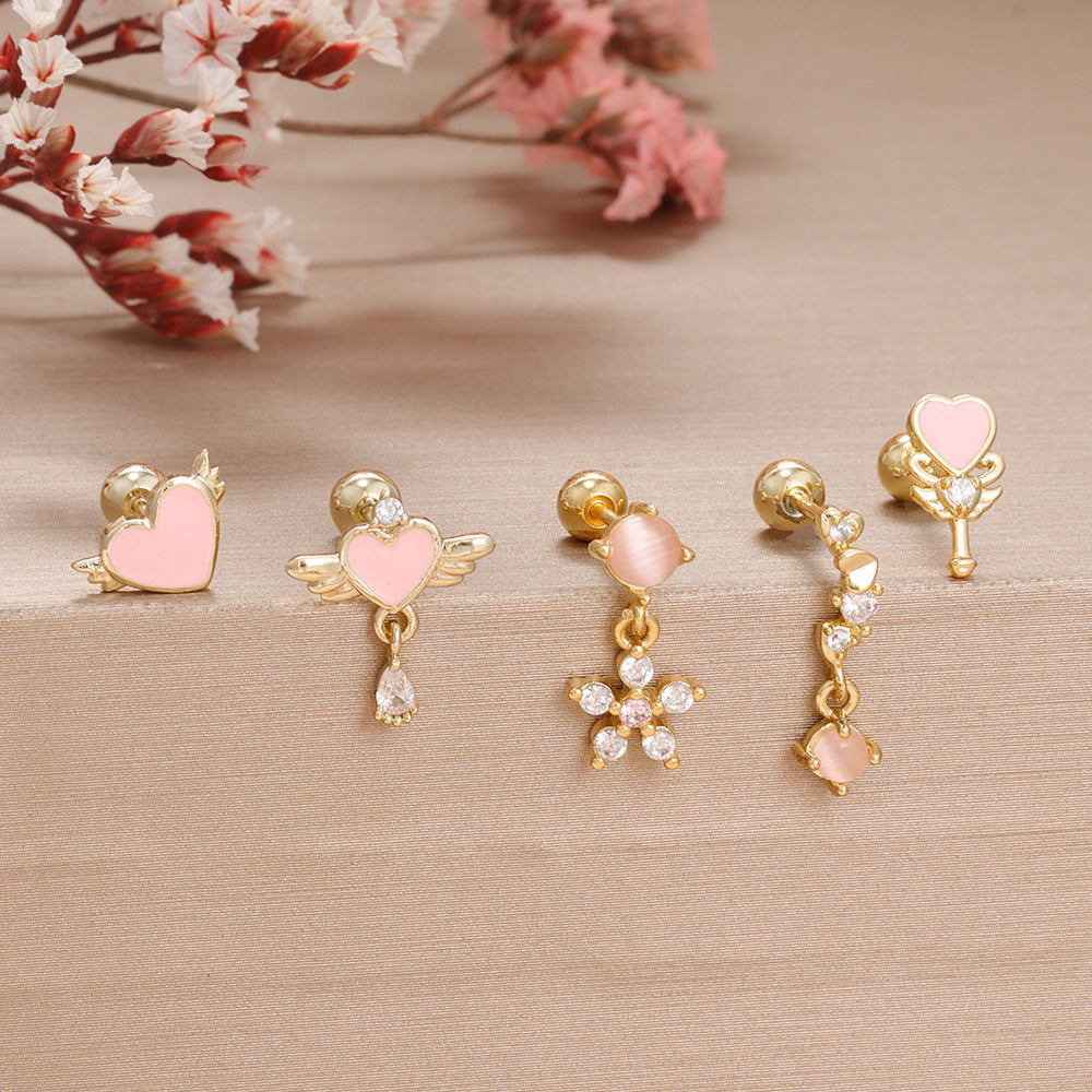 Sweet Cute Cute Girl Love Heart Stud Earrings