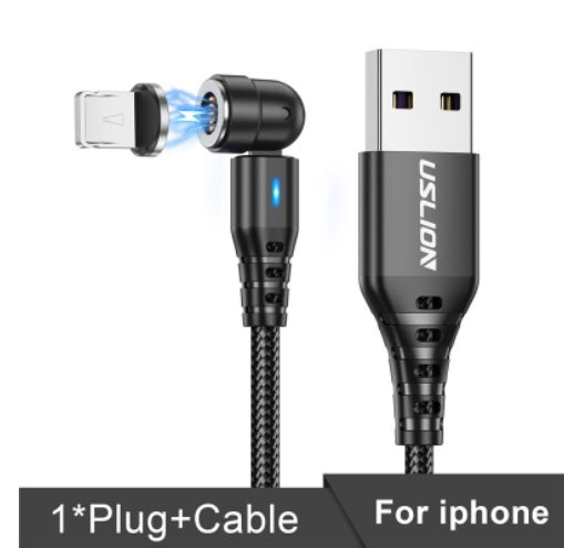 540 Degree Rotary Magnetic Adhesive Data Cable Blind Magnetic Charging Cable Three In One
