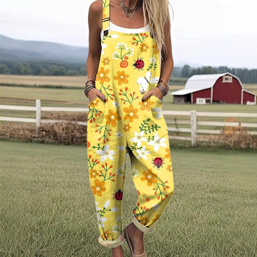 Digital 3D Printing Button Casual Suspender Trousers Suspenders