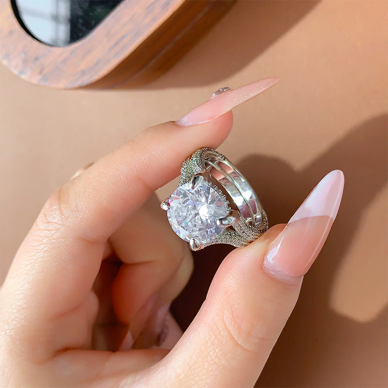 III Love Moissanite Luxury Full Diamond Artificial Diamond Ring