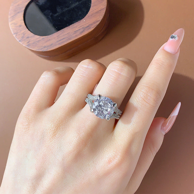 III Love Moissanite Luxury Full Diamond Artificial Diamond Ring