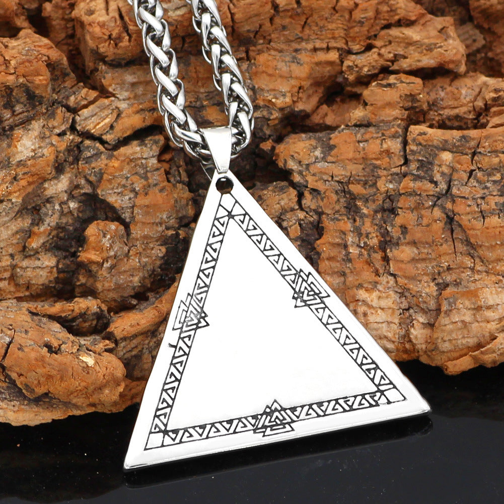 Mens Fashion Stainless Steel Geometric Type Pendant Necklace