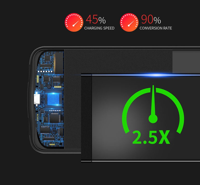Back clip battery charging treasure s8s9 fast charge wireless large capacity mobile power phone case