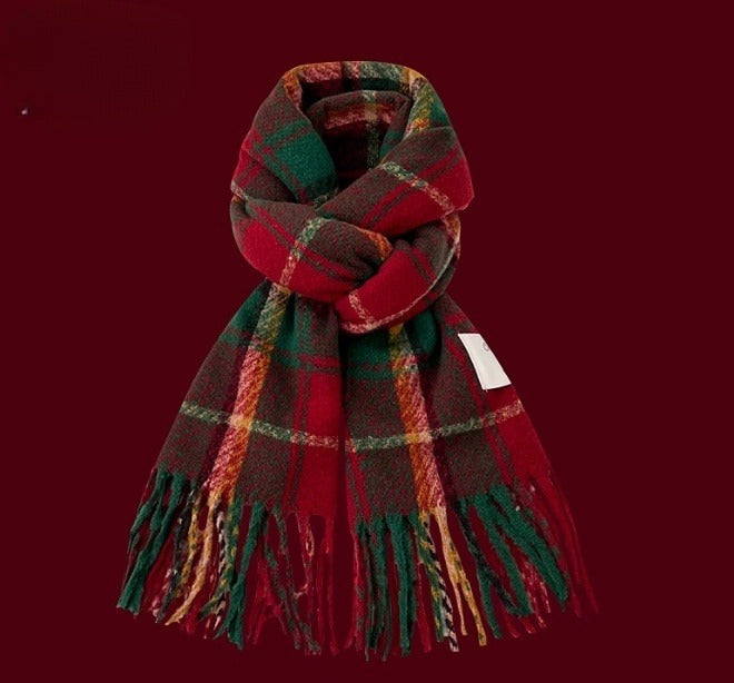 All-match Plaid Imitation Cashmere Women's Warm Scarf