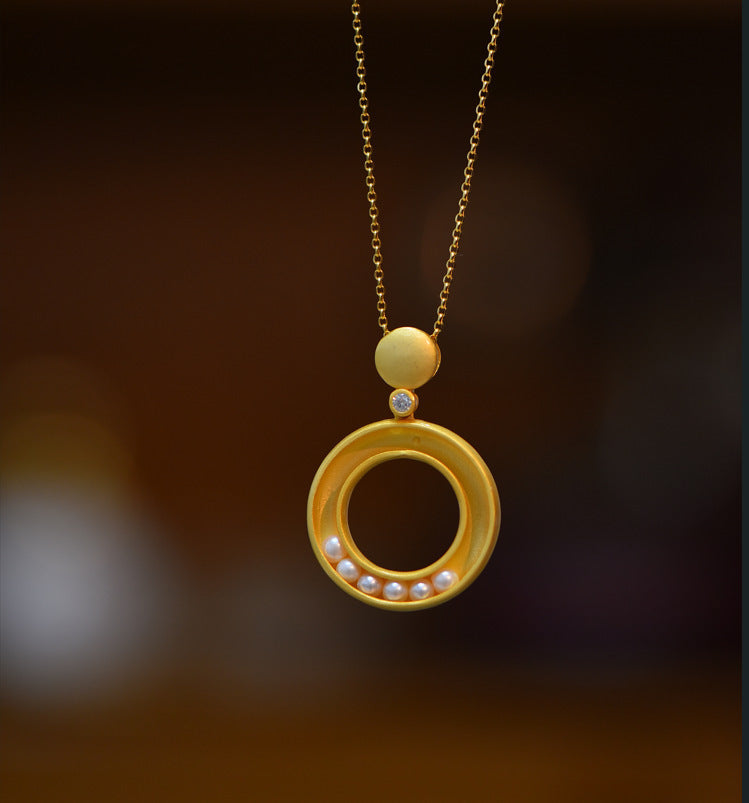 Smiling Sterling Silver Pearl Necklace