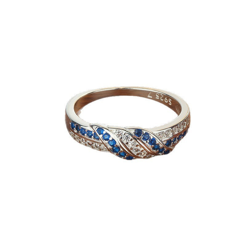 Advanced Simple And Irregular Cross Ribbon Closed Ring