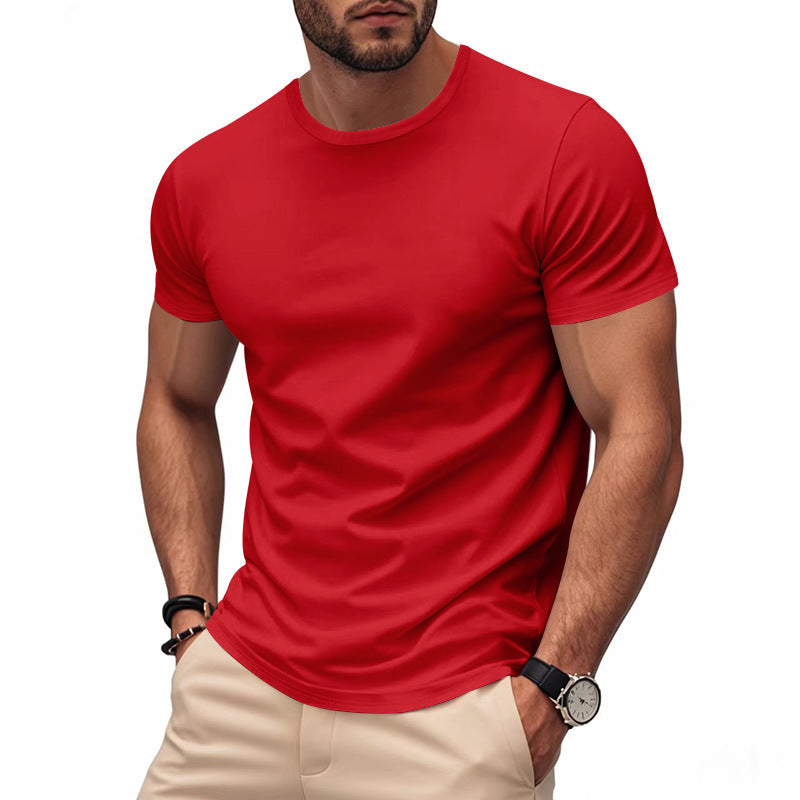 Quick-drying Crew Neck Short Sleeve Marathon Workout Exercise T-shirt