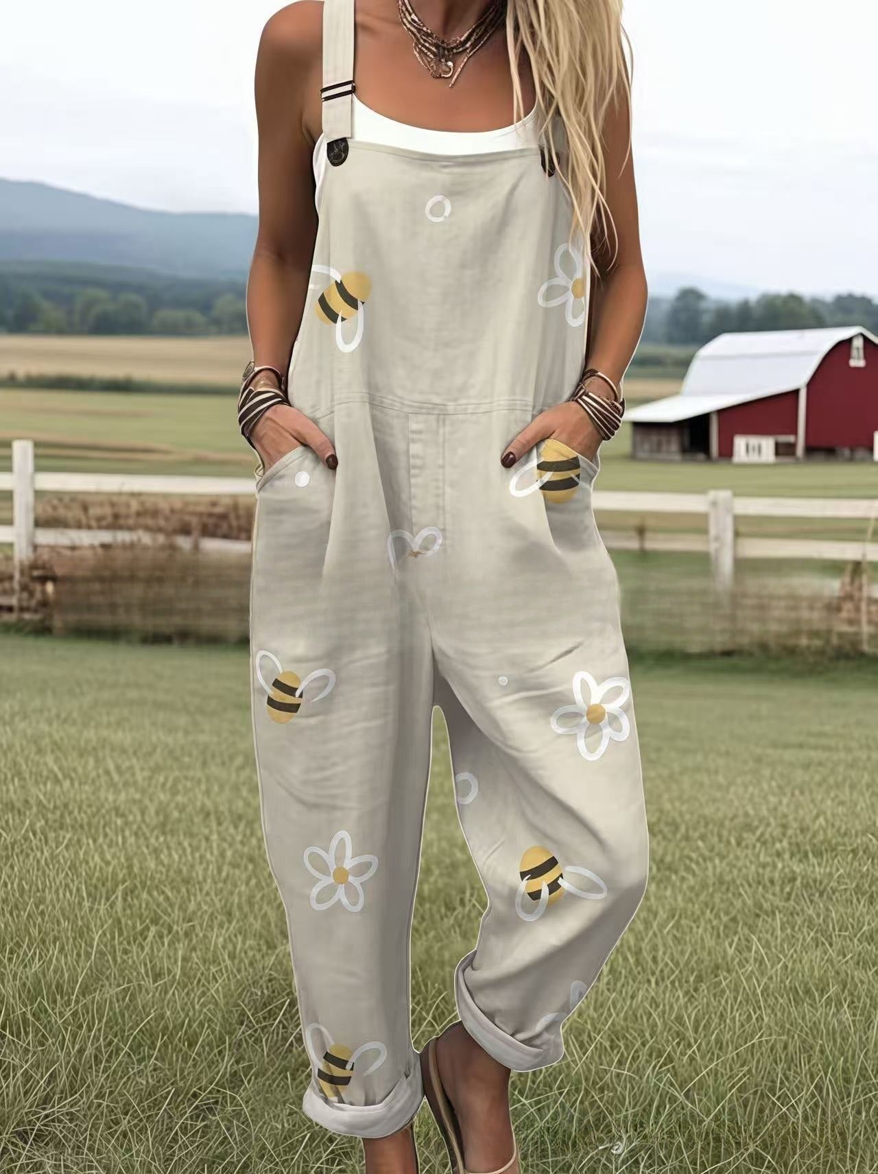 Digital 3D Printing Button Casual Suspender Trousers Suspenders