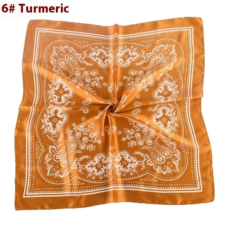 Vintage Paisley Flower Satin Plain Scarf